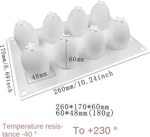 8 Cavities Easter 3D Egg Silicone Molds for Candle Mousse Cake Chocolate Candy Pastry Soap Muffin Dessert DIY Baking Tool Craft Art Supplies in Saudi Arabia