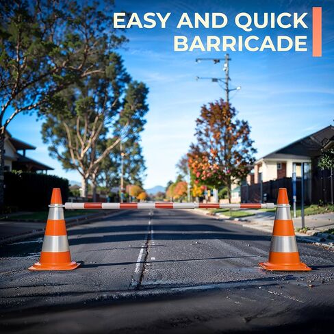 1 pcs Retractable Traffic Cone bar, Traffic Barricade Retractable, Traffic Barrier 4,2 to 7,2 ft, for Safety Cone, Cone bar Reflective, Made of Durable PVC with high Intensity Reflective Stickers in Saudi Arabia