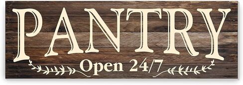 Pantry Open 24/7 White Rustic Wood Wall Sign 6x18 (White Unframed) in Saudi Arabia