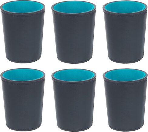 Leather Dice Cup, Quite Felt-Lined Interior, 6 Shaker Cups and 30 Dot Dices, one Carry Bag, Black and Green in Saudi Arabia