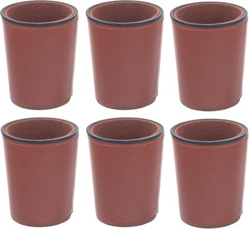 Leather Dice Cup, Quite Felt-Lined Interior, 6 Shaker Cups and 30 Dot Dices, one Carry Bag, Black and Green in Saudi Arabia