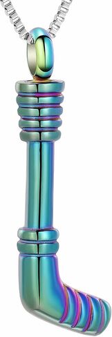 XSMZB Hockey Stick Cremation Jewelry for Ashes Pendant Locket Holder Ashes for Pet/Human Stainless Steel Keepsake Memorial Urn Necklace in Kuwait