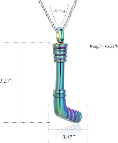 XSMZB Hockey Stick Cremation Jewelry for Ashes Pendant Locket Holder Ashes for Pet/Human Stainless Steel Keepsake Memorial Urn Necklace in Kuwait