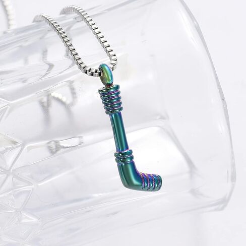 XSMZB Hockey Stick Cremation Jewelry for Ashes Pendant Locket Holder Ashes for Pet/Human Stainless Steel Keepsake Memorial Urn Necklace in Kuwait