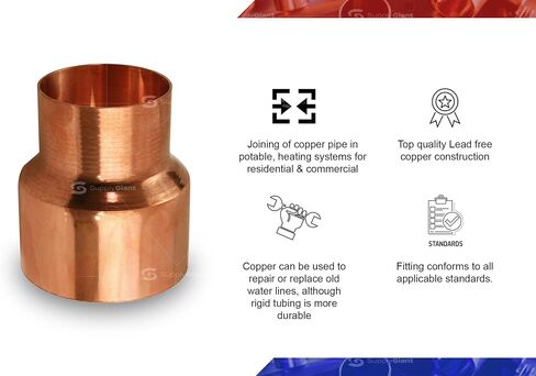 DDSD1252 Reducing Copper Coupling With Sweat Sockets And With Rolled Tube Stop, 1-1/4 X 1 Inch in Saudi Arabia