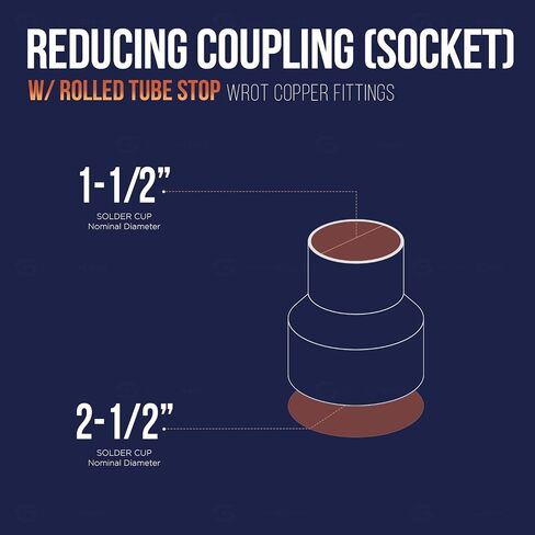 DDSD1252 Reducing Copper Coupling With Sweat Sockets And With Rolled Tube Stop, 1-1/4 X 1 Inch in Saudi Arabia