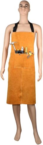 Cowhide Leather Welding Apron for Men, Heat & Flame Resistant Bib Apron Tools Apron, Blacksmith Work Apron in Saudi Arabia