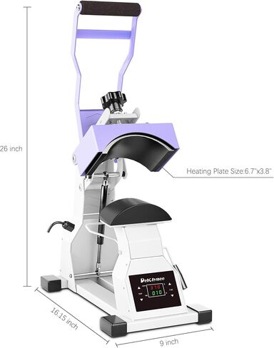 Hat Heat Press Machine for Caps with 2pcs Interchangeable Platens(6.7"x3.8", 6.7"x2.5"), Cap Heat Press for Stuctured Hats and HTV Iron On and Sublimation Projects, Heat Transfer Printing for Caps in Saudi Arabia