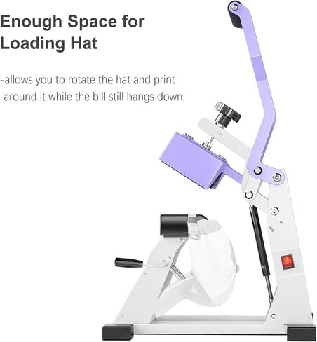 Hat Heat Press Machine for Caps with 2pcs Interchangeable Platens(6.7"x3.8", 6.7"x2.5"), Cap Heat Press for Stuctured Hats and HTV Iron On and Sublimation Projects, Heat Transfer Printing for Caps in Saudi Arabia