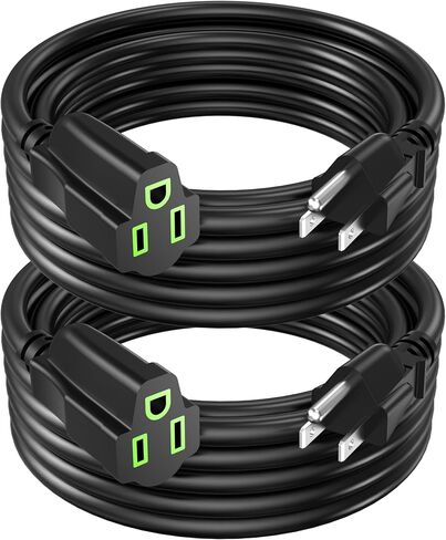 Power Extension Cord 0.5FT/6Inch(2 Pack), Short 3 Prong Electric Extension Cable Outlet Saver, Single Outlet, Heavy Duty, Waterproof, Flexible, 16 AWG, 13A 125V, Extender Wires with 15 Cable Ties in Saudi Arabia