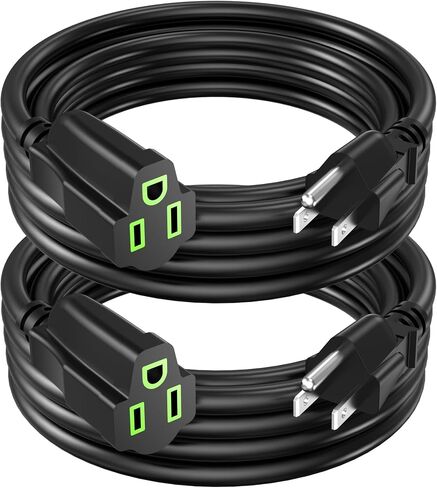 Power Extension Cord 0.5FT/6Inch(2 Pack), Short 3 Prong Electric Extension Cable Outlet Saver, Single Outlet, Heavy Duty, Waterproof, Flexible, 16 AWG, 13A 125V, Extender Wires with 15 Cable Ties in Saudi Arabia