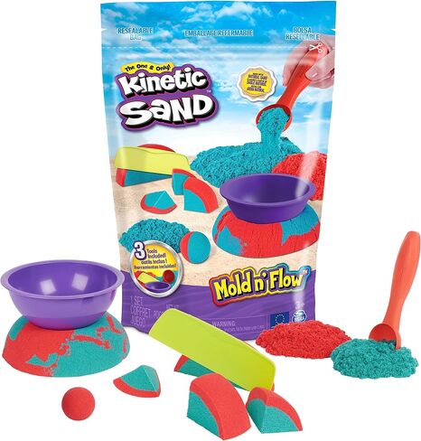 Kinetic Sand, Castle Case with 1lb Teal Play Sand, Multipurpose Play Space and Storage Container, Sensory Toys for Kids Ages 3 and up in Kuwait