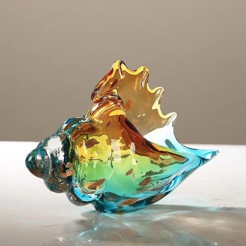 Hand Blown Glass Conch Shell Large Ornament Conch Shell Simulation Large Shell Conch Sulpture Coastal Home Decor Sea Shells,A in Saudi Arabia