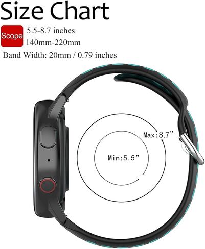 حزام مسامي لـ Amazfit GTS 4/ GTS 4 Mini/ GTS 3/ GTS 2/ GTS 2e/ GTS 2 Mini/ GTS/ GTR Mini/ GTR 42 مم/ نشط، شريط سيليكون ناعم بديل لـ Amazfit Bip 3/ Bip 3 Pro/ Bip U Pro / بيب اس لايت/ بيب/ بيب لايت/ بيب اس/ بيب يو in Kuwait
