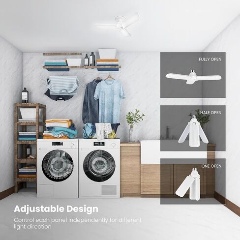 Feit Electric Smart LED Garage Light, RGBW 3 Panel, WiFi 2.4GHz, Screw-in LED Shop Light Bulb, Works with Alexa and Google Home Assistant, E26, 4000 Lumens, Garage Ceiling Light, ADJ4000/RGBW/LED/AG in Saudi Arabia