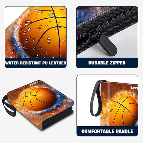 حافظة بطاقات البيسبول من HESTECH 9 جيوب 900 جيوب 3 حلقات تجارية مجموعة بطاقات اللعب ألبومات الصور تخزين كبير منظم كبير حافظة كبيرة مع 50 صفحة أكمام لبطاقات الألعاب الرياضية in Kuwait