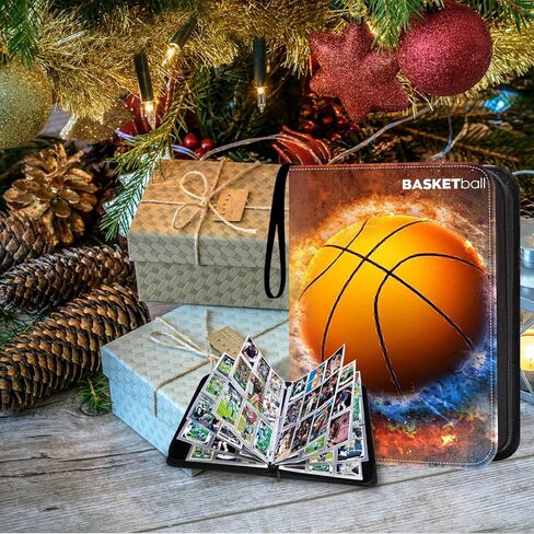 حافظة بطاقات البيسبول من HESTECH 9 جيوب 900 جيوب 3 حلقات تجارية مجموعة بطاقات اللعب ألبومات الصور تخزين كبير منظم كبير حافظة كبيرة مع 50 صفحة أكمام لبطاقات الألعاب الرياضية in Kuwait