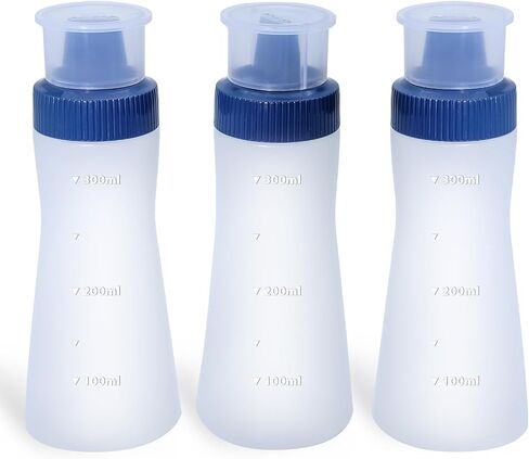 Caylilelam 3PCS Condiment Squeeze Bottles, 12oz (350ml) Leak-proof Sauce Dispenser for Ketchup, 5-Hole Soft Plastic Salad Dressing Pancake Batter Syrup Storage Container, Reusable and BPA Free in Saudi Arabia