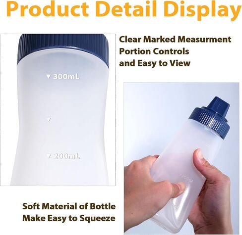 Caylilelam 3PCS Condiment Squeeze Bottles, 12oz (350ml) Leak-proof Sauce Dispenser for Ketchup, 5-Hole Soft Plastic Salad Dressing Pancake Batter Syrup Storage Container, Reusable and BPA Free in Saudi Arabia