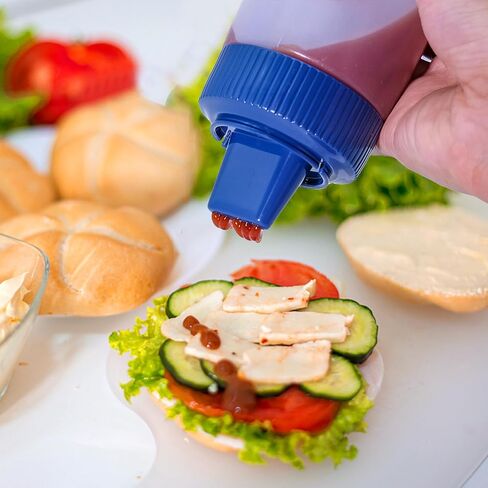 Caylilelam 3PCS Condiment Squeeze Bottles, 12oz (350ml) Leak-proof Sauce Dispenser for Ketchup, 5-Hole Soft Plastic Salad Dressing Pancake Batter Syrup Storage Container, Reusable and BPA Free in Saudi Arabia