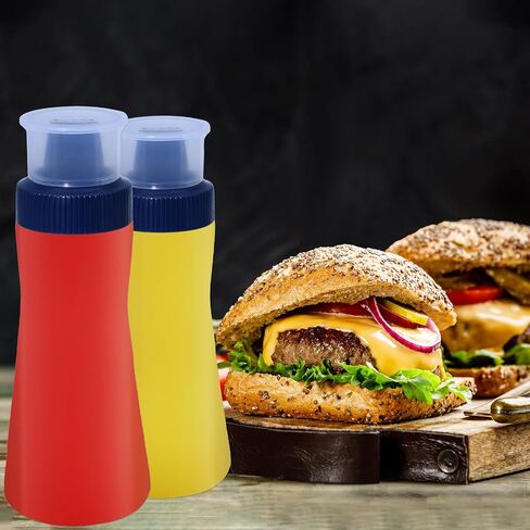 Caylilelam 3PCS Condiment Squeeze Bottles, 12oz (350ml) Leak-proof Sauce Dispenser for Ketchup, 5-Hole Soft Plastic Salad Dressing Pancake Batter Syrup Storage Container, Reusable and BPA Free in Saudi Arabia