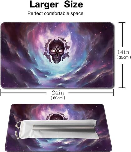 لوحة ألعاب SIXTORE Premium مقاس 14×24 بوصة TCG Playmat متوافقة مع سجادات اللعب OCG CCG RPG MTG، سجادات مكتب لوحة الماوس (لهب الصقيع) in Kuwait