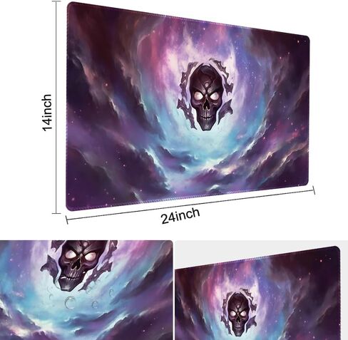 لوحة ألعاب SIXTORE Premium مقاس 14×24 بوصة TCG Playmat متوافقة مع سجادات اللعب OCG CCG RPG MTG، سجادات مكتب لوحة الماوس (لهب الصقيع) in Kuwait