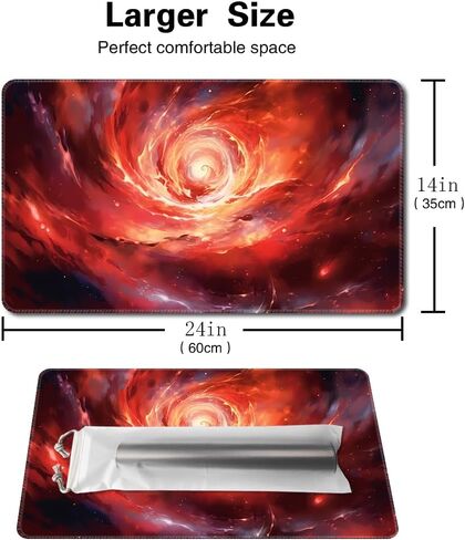 لوحة ألعاب SIXTORE Premium مقاس 14×24 بوصة TCG Playmat متوافقة مع سجادات اللعب OCG CCG RPG MTG، سجادات مكتب لوحة الماوس (لهب الصقيع) in Kuwait
