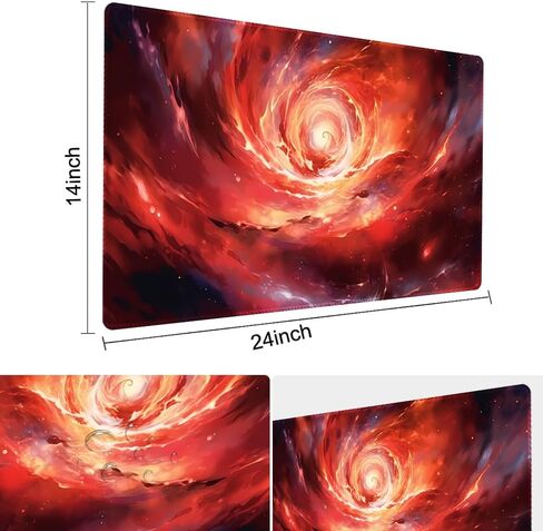 لوحة ألعاب SIXTORE Premium مقاس 14×24 بوصة TCG Playmat متوافقة مع سجادات اللعب OCG CCG RPG MTG، سجادات مكتب لوحة الماوس (لهب الصقيع) in Kuwait