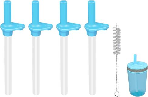 Replacement Straws Compatible with Zak 15oz Water Bottle,Reusable Straw with Cleaning Brush (Light blue-4 Pack) in Saudi Arabia