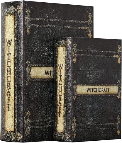 Decorative Book Boxes Pattern Antique Book Invisible Box Sturdy and Realistic Faux Wood Set of 2 Storage Set in Saudi Arabia