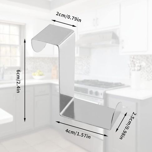 BokWin 4PCS Stainless Steel Reversible Over Door Cabinet Drawer Hooks Z-Shaped Reversible Sturdy Hanging Hooks for Towels, Hats, Hand Bags, Kitchen, Bedroom, 1.6 inch in Saudi Arabia