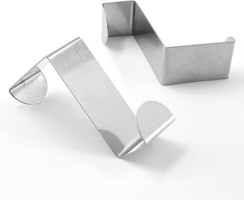BokWin 4PCS Stainless Steel Reversible Over Door Cabinet Drawer Hooks Z-Shaped Reversible Sturdy Hanging Hooks for Towels, Hats, Hand Bags, Kitchen, Bedroom, 1.6 inch in Saudi Arabia