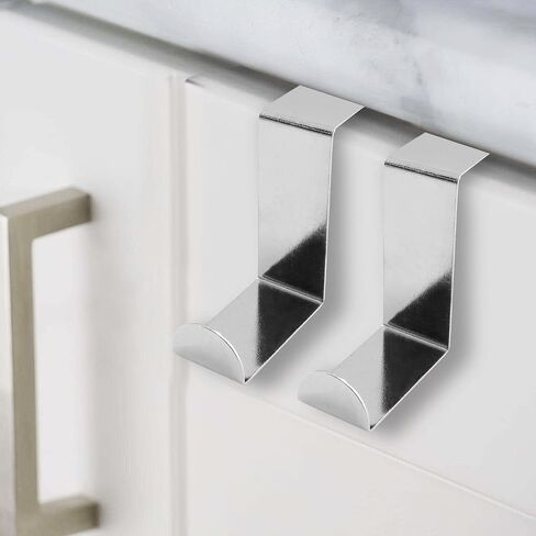 BokWin 4PCS Stainless Steel Reversible Over Door Cabinet Drawer Hooks Z-Shaped Reversible Sturdy Hanging Hooks for Towels, Hats, Hand Bags, Kitchen, Bedroom, 1.6 inch in Saudi Arabia