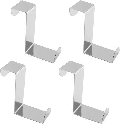 BokWin 4PCS Stainless Steel Reversible Over Door Cabinet Drawer Hooks Z-Shaped Reversible Sturdy Hanging Hooks for Towels, Hats, Hand Bags, Kitchen, Bedroom, 1.6 inch in Saudi Arabia