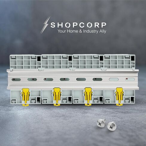 8 Pole (4 Pole x 2) 120v Coil Contactor 50 amp NO IEC 400V AC Contactor 110/120VAC Coil - Motor Load 40A, Lighting Load 63A | Silent Operation, Includes DIN Rail and Phillips Screws in Kuwait