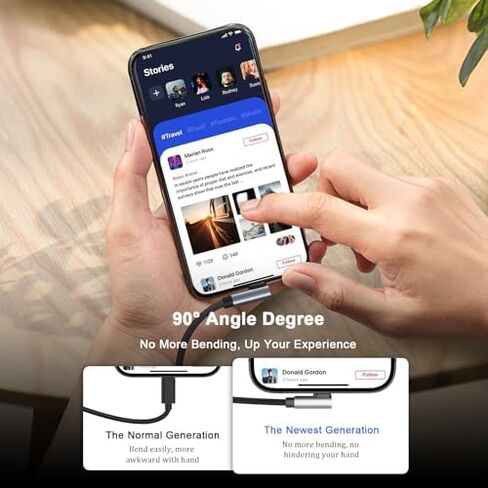 USB Type C Cable, 2 Pack 6FT Long USB A to Right Angle USB C Charger Cable Nylon Braided Fast Charging Data Sync Cord for iPhone 15/15 Plus/15 Pro/15 Pro Max, iPad Pro/Air/Mini, Galaxy S23/S22/S21/S20 in Kuwait