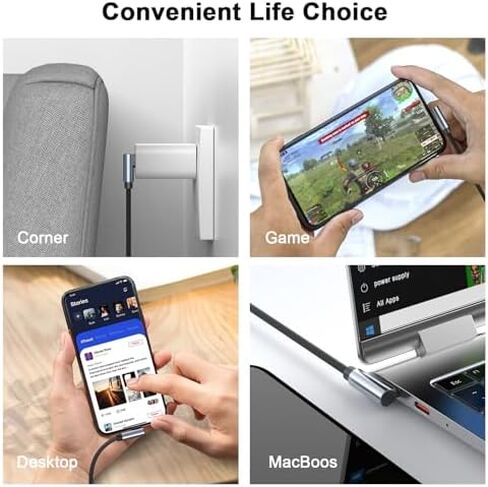 USB Type C Cable, 2 Pack 6FT Long USB A to Right Angle USB C Charger Cable Nylon Braided Fast Charging Data Sync Cord for iPhone 15/15 Plus/15 Pro/15 Pro Max, iPad Pro/Air/Mini, Galaxy S23/S22/S21/S20 in Kuwait