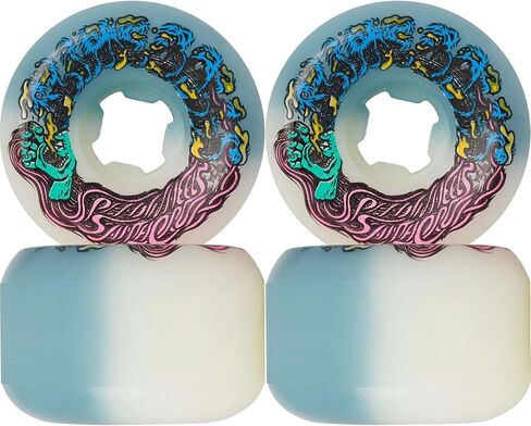 عجلات لوح تزلج سانتا كروز 54 ملم Hariballs 50-50 95A أبيض/أزرق مخضر 22222899-129772 كرات شعر 50-50 95A in Kuwait