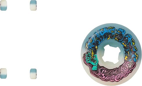 عجلات لوح تزلج سانتا كروز 54 ملم Hariballs 50-50 95A أبيض/أزرق مخضر 22222899-129772 كرات شعر 50-50 95A in Kuwait