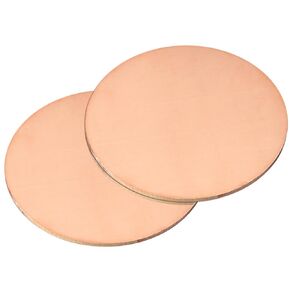 uxcell Pure Copper Sheet, 2pcs 3 5/32" x 0.08" 12 Gauge T2 Copper Metal Round Plate for Crafts, Electrical Repairs