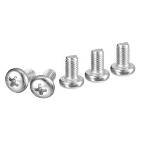 M4-0.7x8mm (DxH) براغي آلة رأس المقلاة، 20 قطعة 304 من الفولاذ المقاوم للصدأ، محرك فيليبس، خيط كامل UNC، مسامير براغي ذات لمسة نهائية لامعة