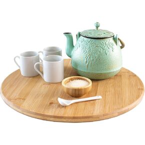 TB Home 14" Bamboo Wood Lazy Susan Organizer for Kitchen, Turntable for Cabinet, Countertop, Table or Pantry