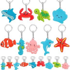 36 Pieces Pool Party Keychains Beach Party Favors Flamingo Pineapple Hawaiian Surfboard Keychains for Kids Summer Theme Luau Tropical Hawaiian Pineapple Party Supplies, 9 Styles in Saudi Arabia