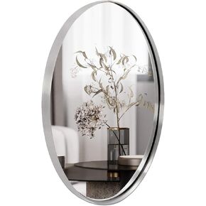 ANDY STAR Bronze 22x30 Oval Bathroom Mirror, Sturdy Stainless Steel Frame, Anti-Scratch Glass, Modern Brushed Bronze Finish, Easy Wall Mount
