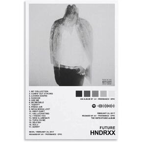 MEETJE Future - ملصقات قماشية بغلاف الألبوم HNDRXX للغرفة كهدية جمالية بدون إطار: 16 × 24 بوصة (40 × 60 سم) in Kuwait