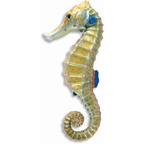 Handpainted Seahorse Wall Mount Decor Plaque 6" Green