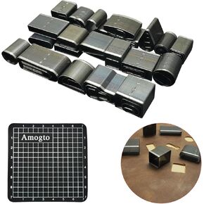 Amogto Prong Punch Tool Set, 1/2/4/6 Leather Hole Punch Tool, 4pcs Prong Row Hole Punch DIY Lacing Stitching Chisel Set Leather Craft Kits