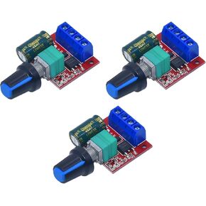 Holy Feater 5A Mini DC Motor PWM Speed Controller - Variable Speed Controller for Motor with High Voltage Protection and Automatic Fuse Recovery (3Pcs)