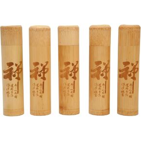 Scattering Urns, Pet Ash Scattering Containers 5Pcs Excellent Sealing Small Scattering Tubes 5.9 x 1.4 x 1.4in Small Bamboo Scattering Urns Tube